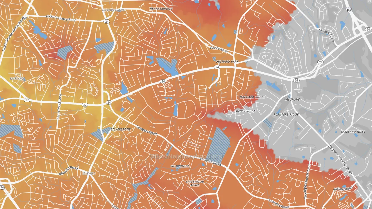 Transit Grade map of Becton Park, Charlotte, NC