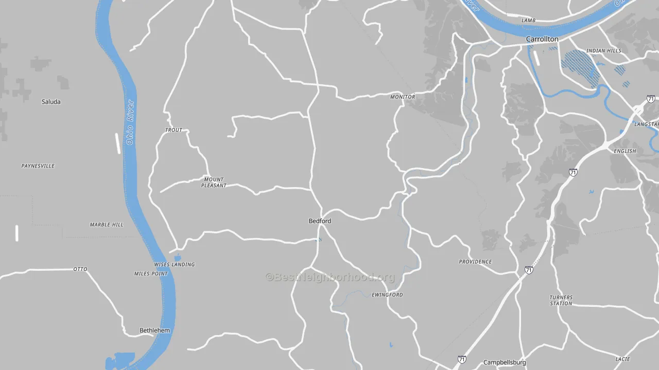 Transit Grade map of Bedford, KY