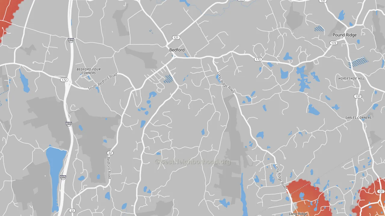 Transit Grade map of Bedford, NY