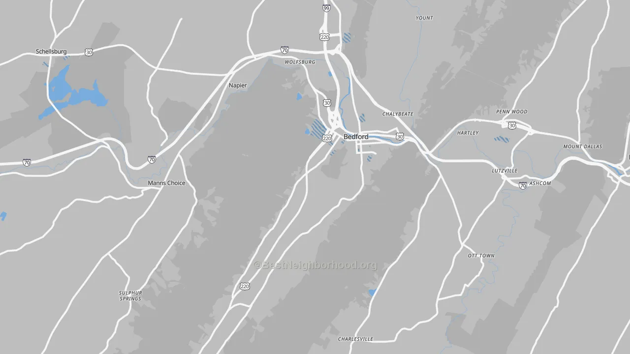 Transit Grade map of Bedford, PA