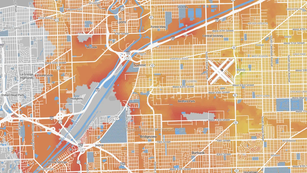 Transit Grade map of Bedford Park, IL