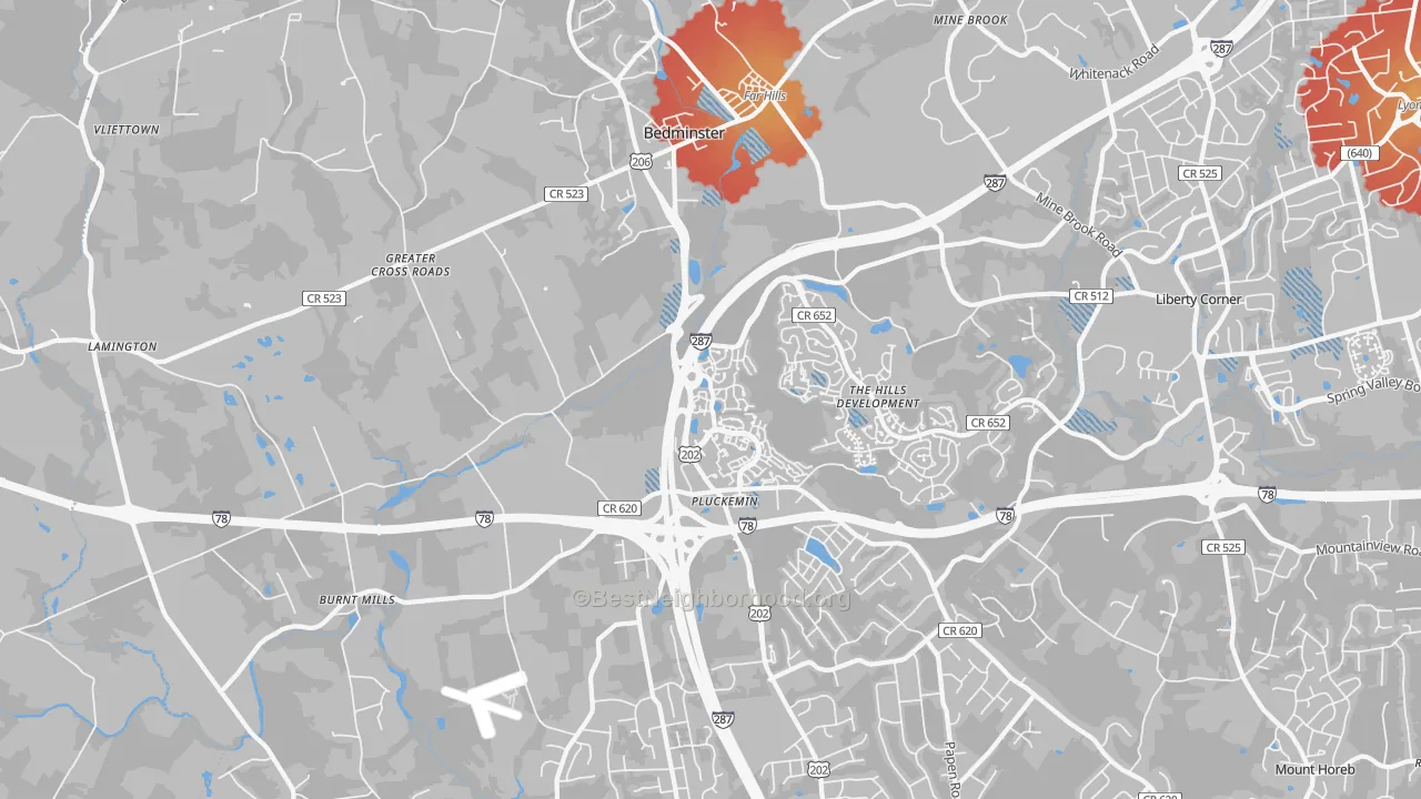 Transit Grade map of Bedminster, NJ