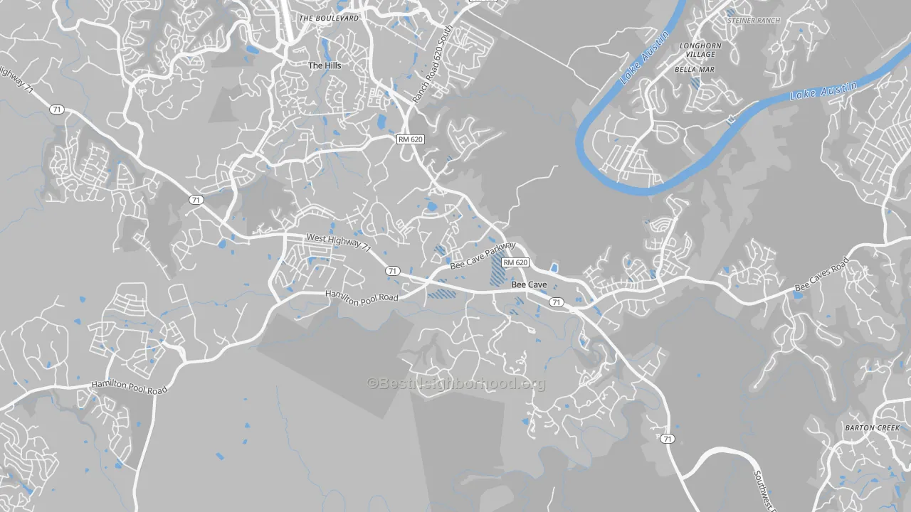 Transit Grade map of Bee Cave, TX