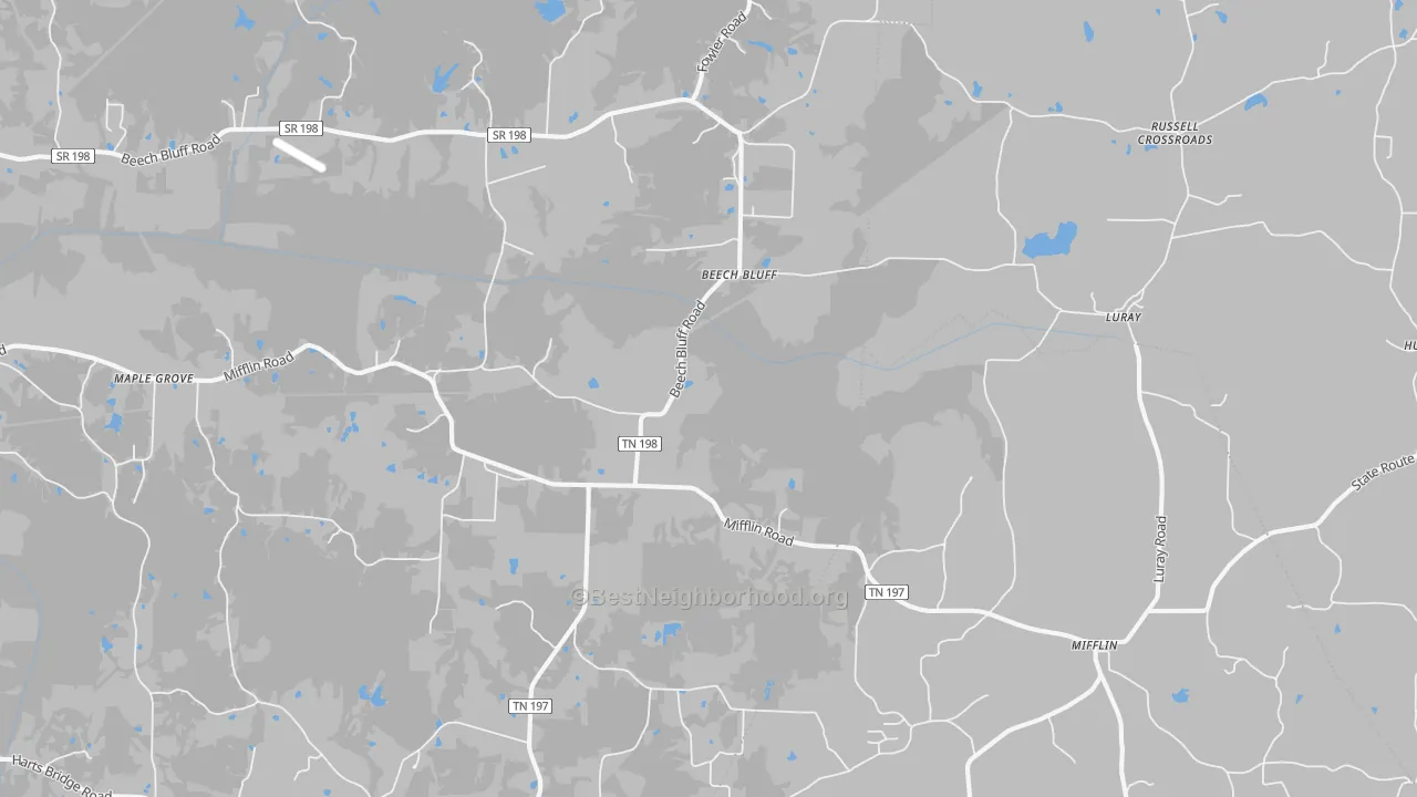 Transit Grade map of Beech Bluff, TN