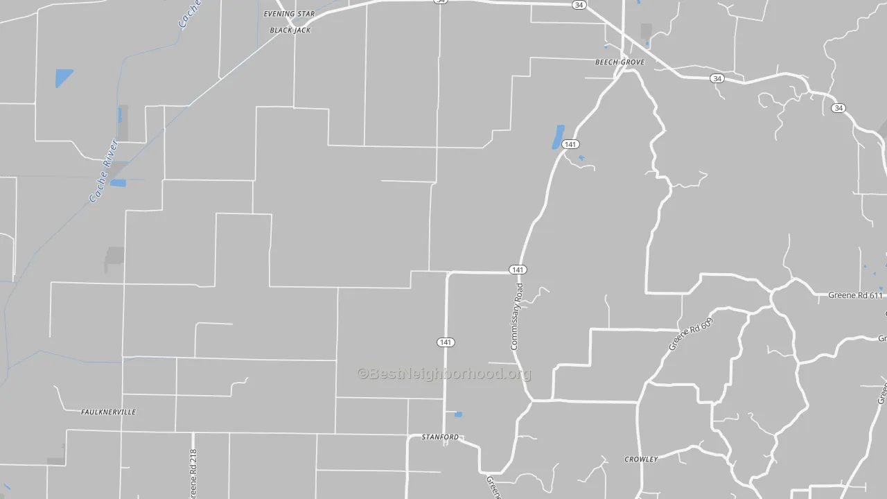 Transit Grade map of Beech Grove, AR