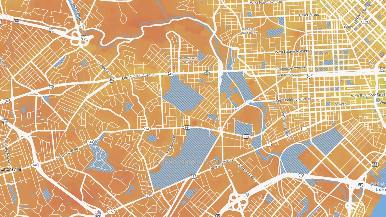 Transit Grade map of Beechfielf-Irvington Area, Baltimore, MD