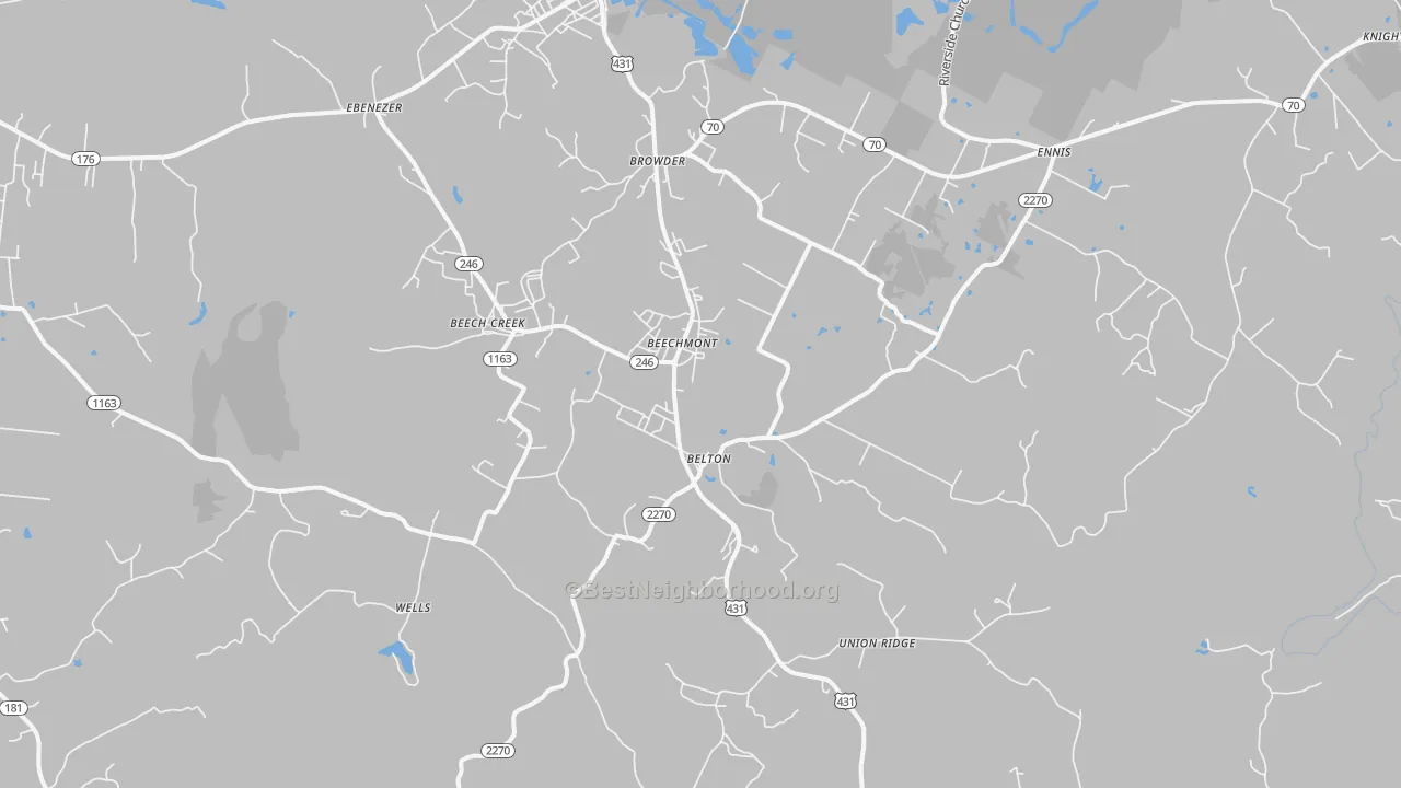 Transit Grade map of Beechmont, KY