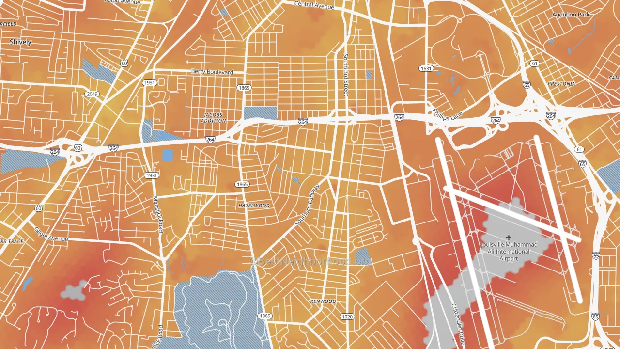 Transit Grade map of Beechmont, Louisville, KY
