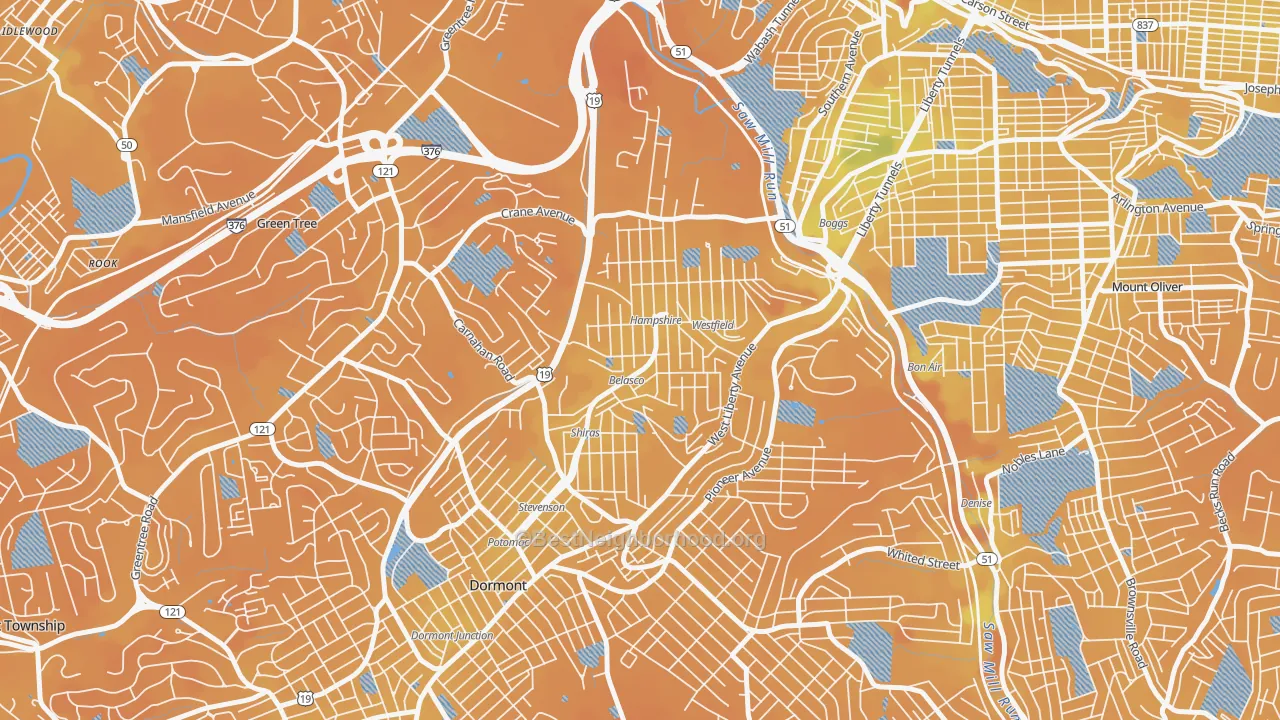 Transit Grade map of Beechview, Pittsburgh, PA