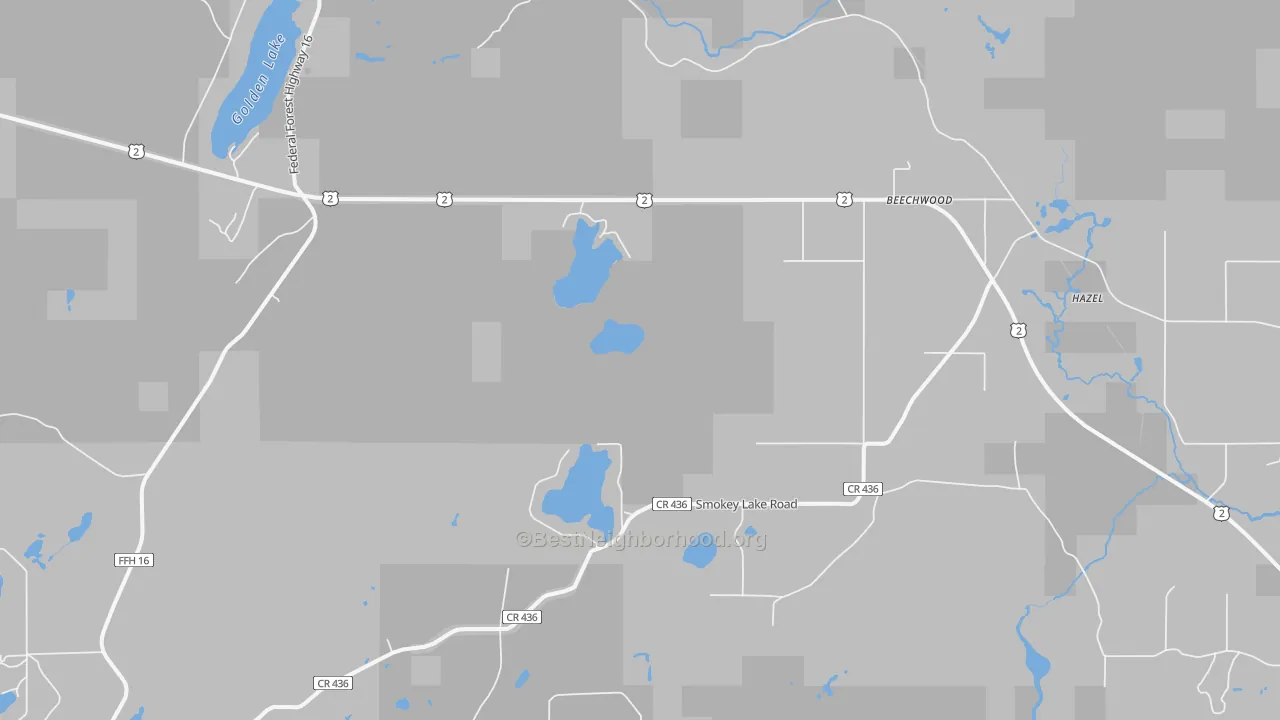 Transit Grade map of Beechwood, MI