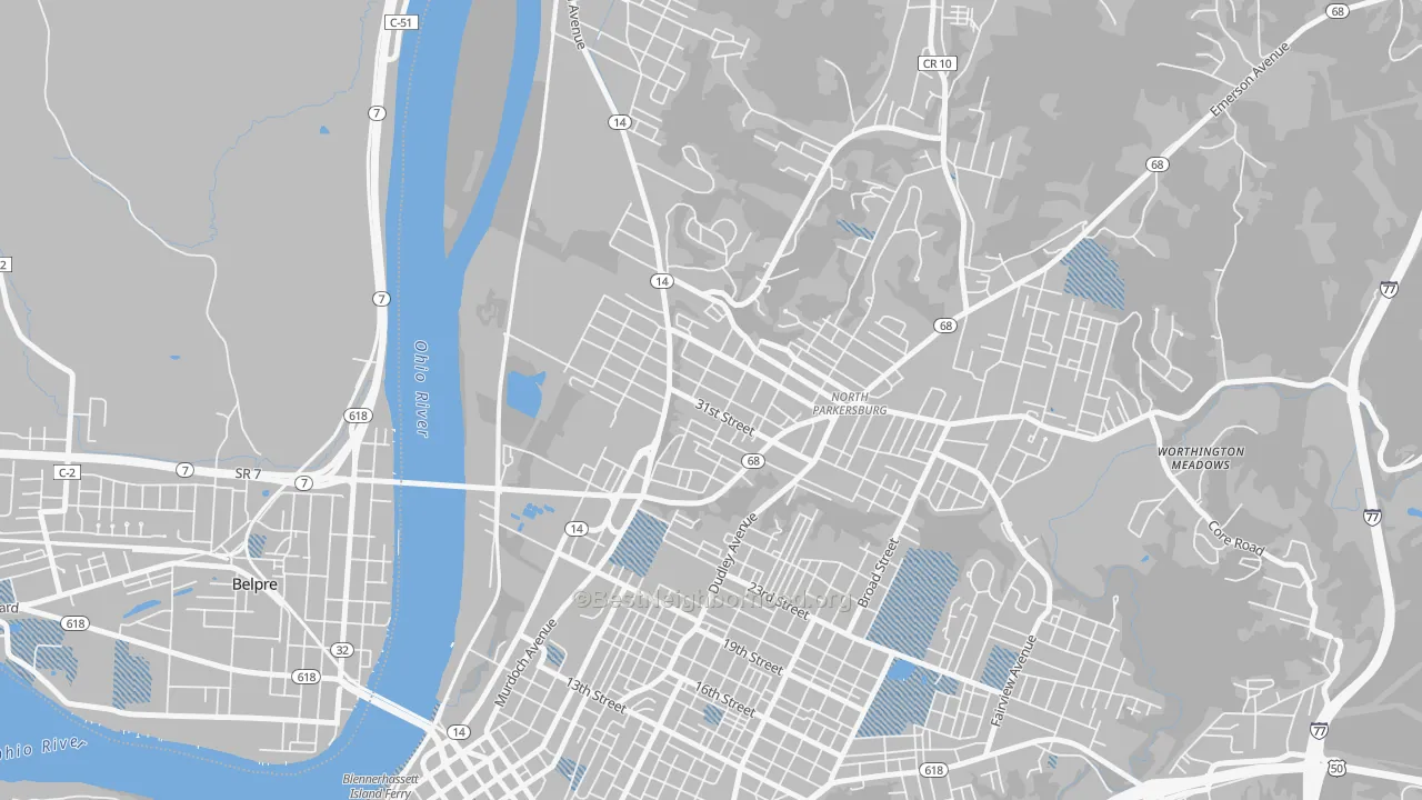 Transit Grade map of Beechwood, Parkersburg, WV