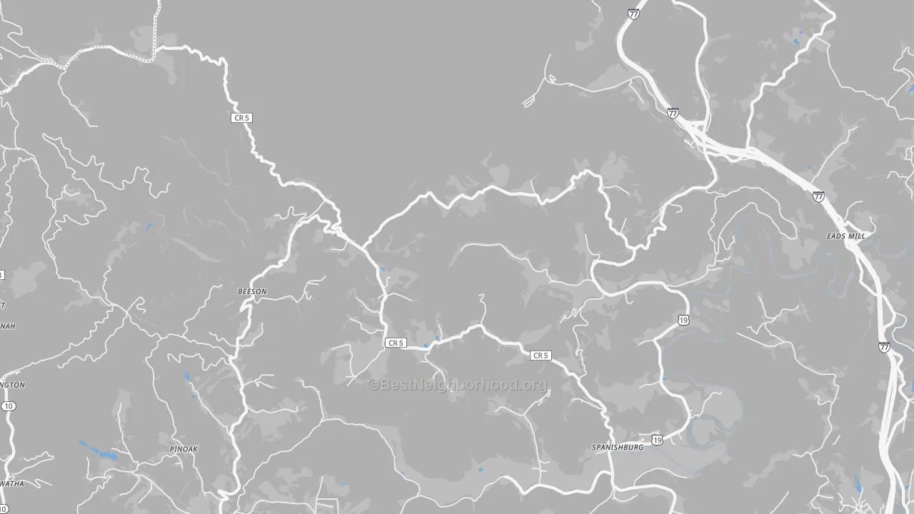 Transit Grade map of Beeson, WV