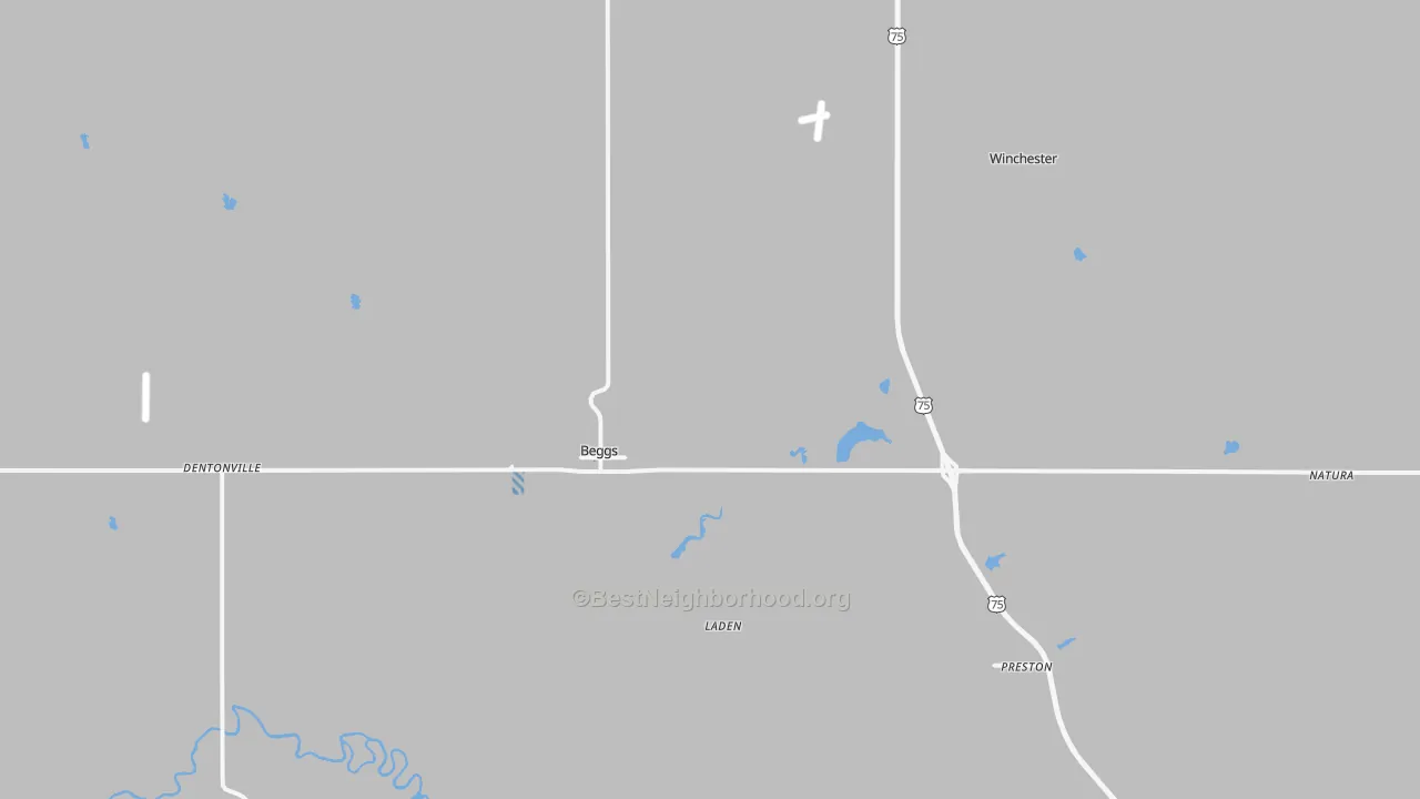 Transit Grade map of Beggs, OK