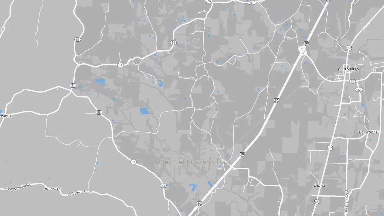 Transit Grade map of Beirne, AR