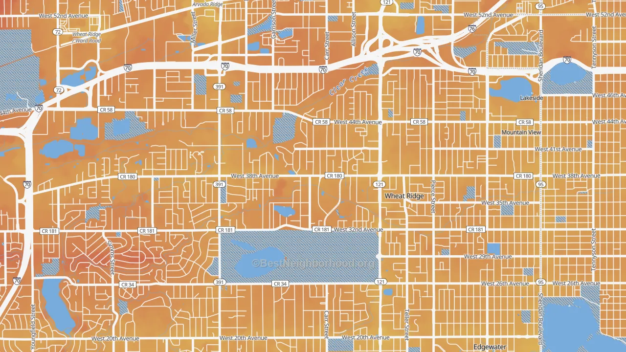 Transit Grade map of Bel Aire, Wheat Ridge, CO