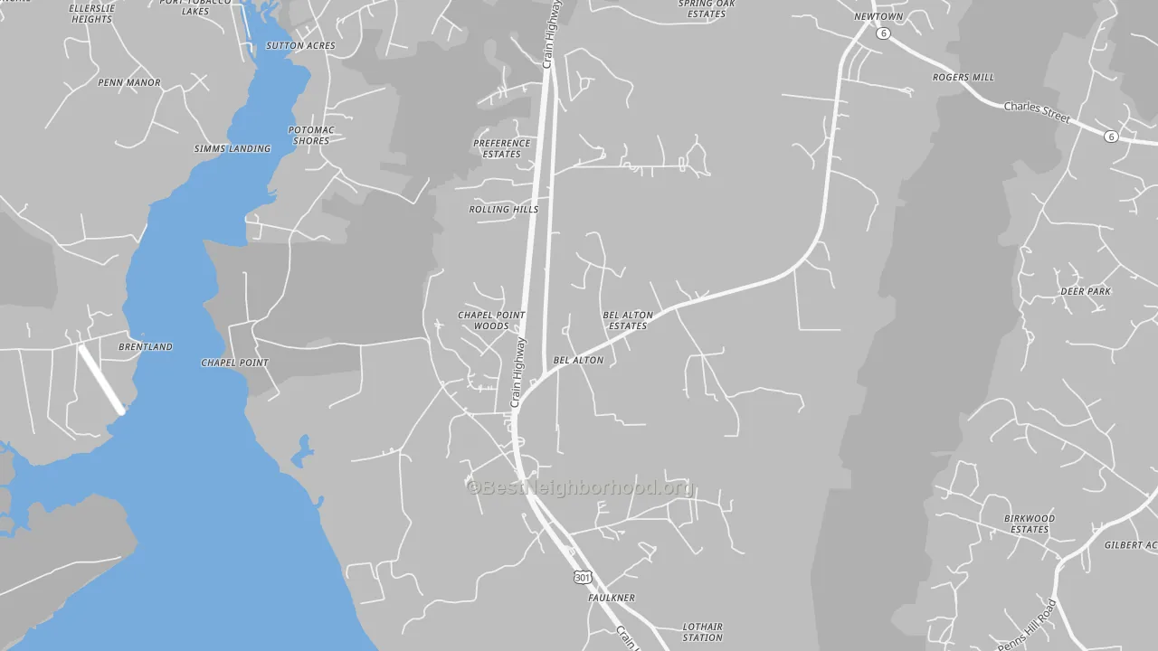 Transit Grade map of Bel Alton, MD