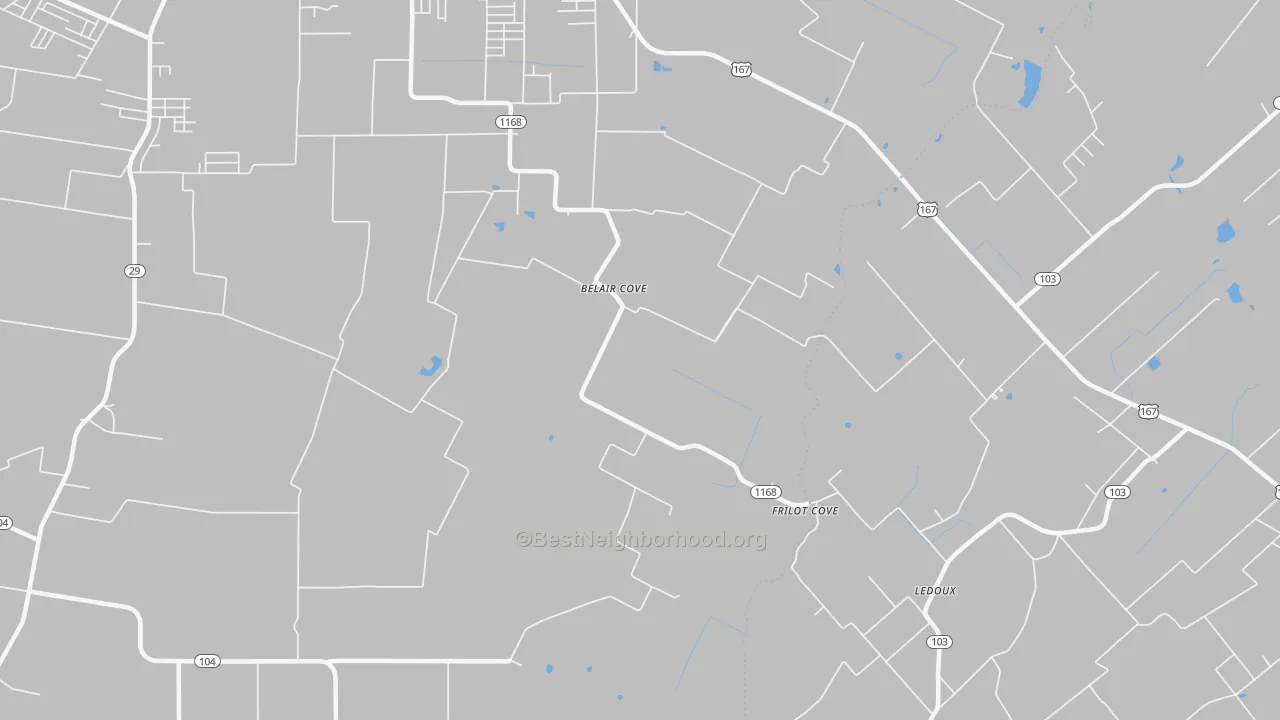 Transit Grade map of Belair Cove, LA