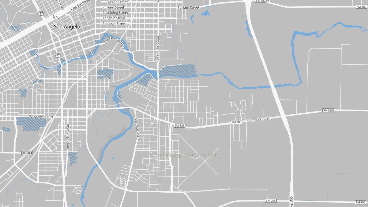 Transit Grade map of Belaire, San Angelo, TX