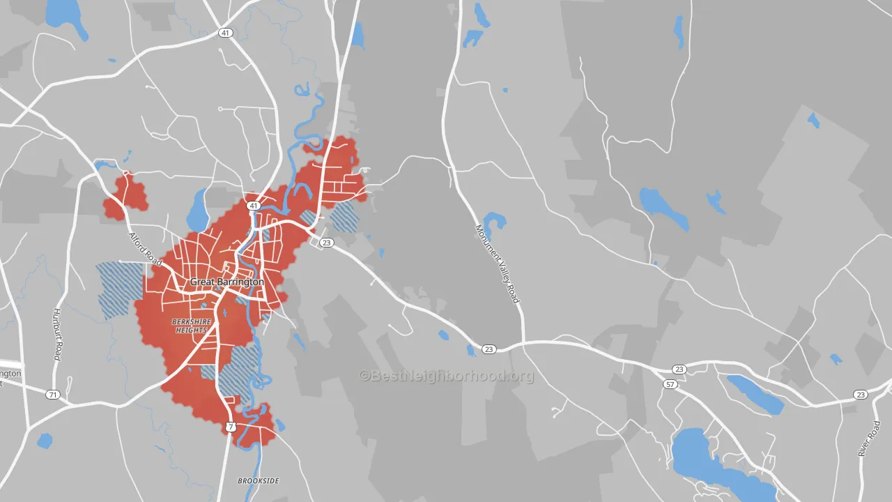 Transit Grade map of Belcher Square, MA