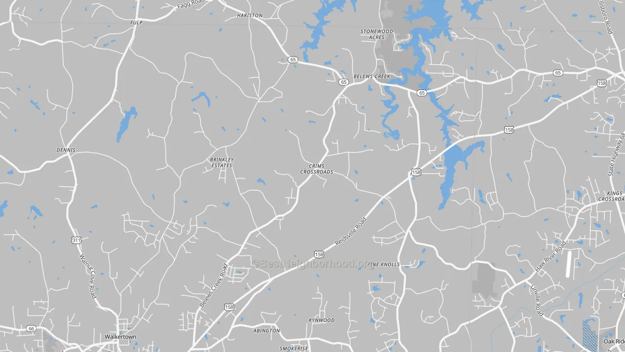 Transit Grade map of Belews Creek, NC