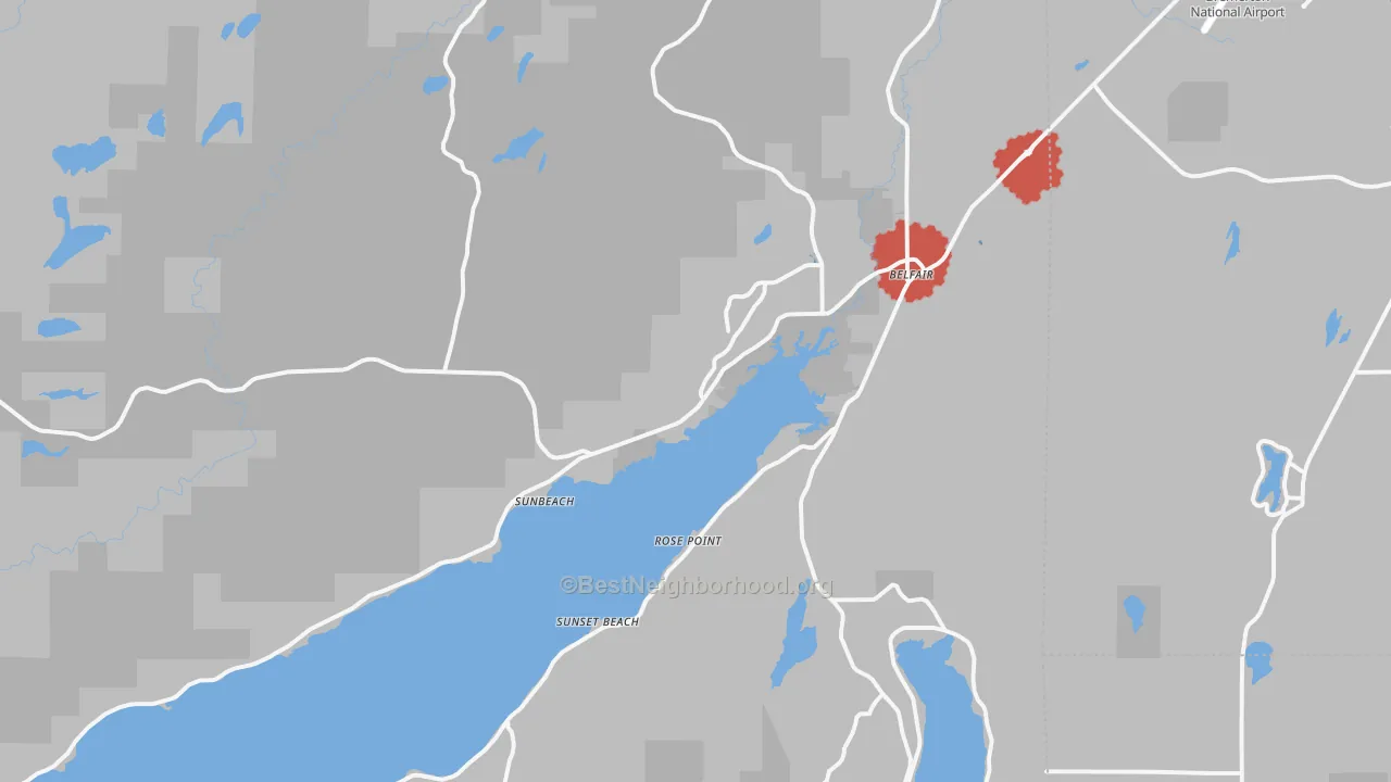 Transit Grade map of Belfair, WA