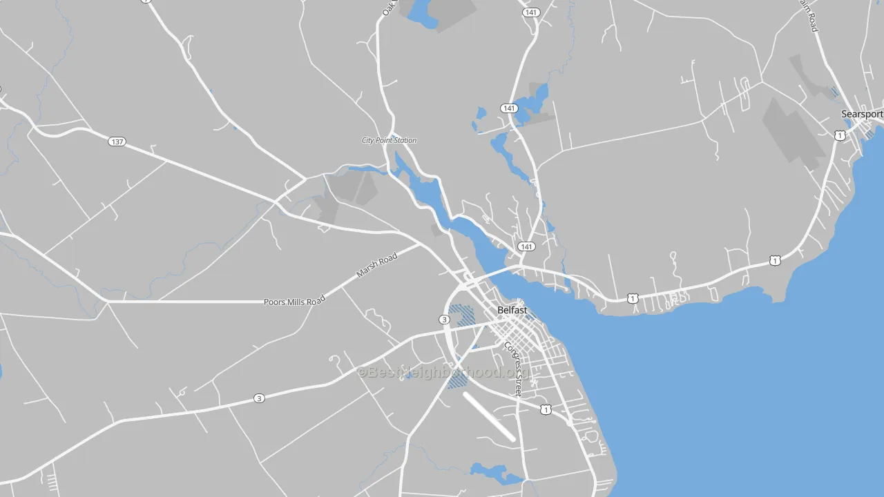 Transit Grade map of Belfast, ME