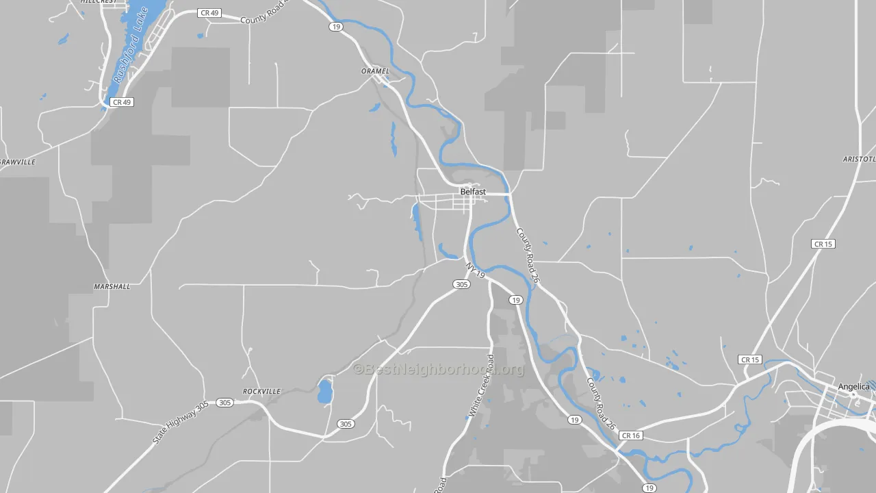 Transit Grade map of Belfast, NY