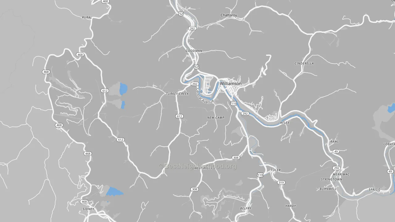 Transit Grade map of Belfry, KY