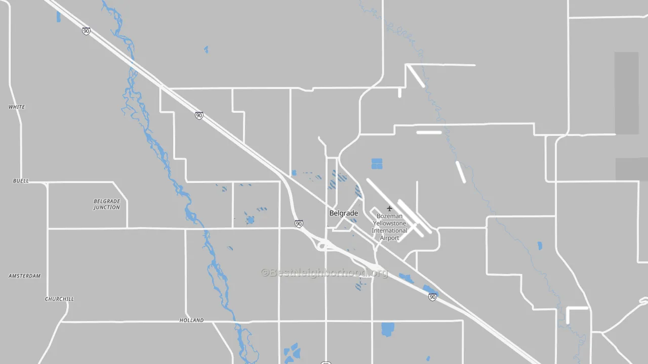 Transit Grade map of Belgrade, MT