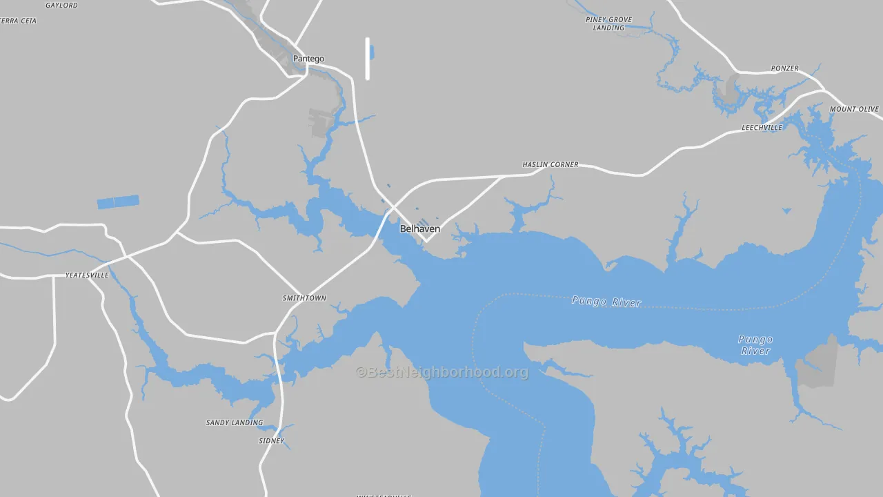 Transit Grade map of Belhaven, NC