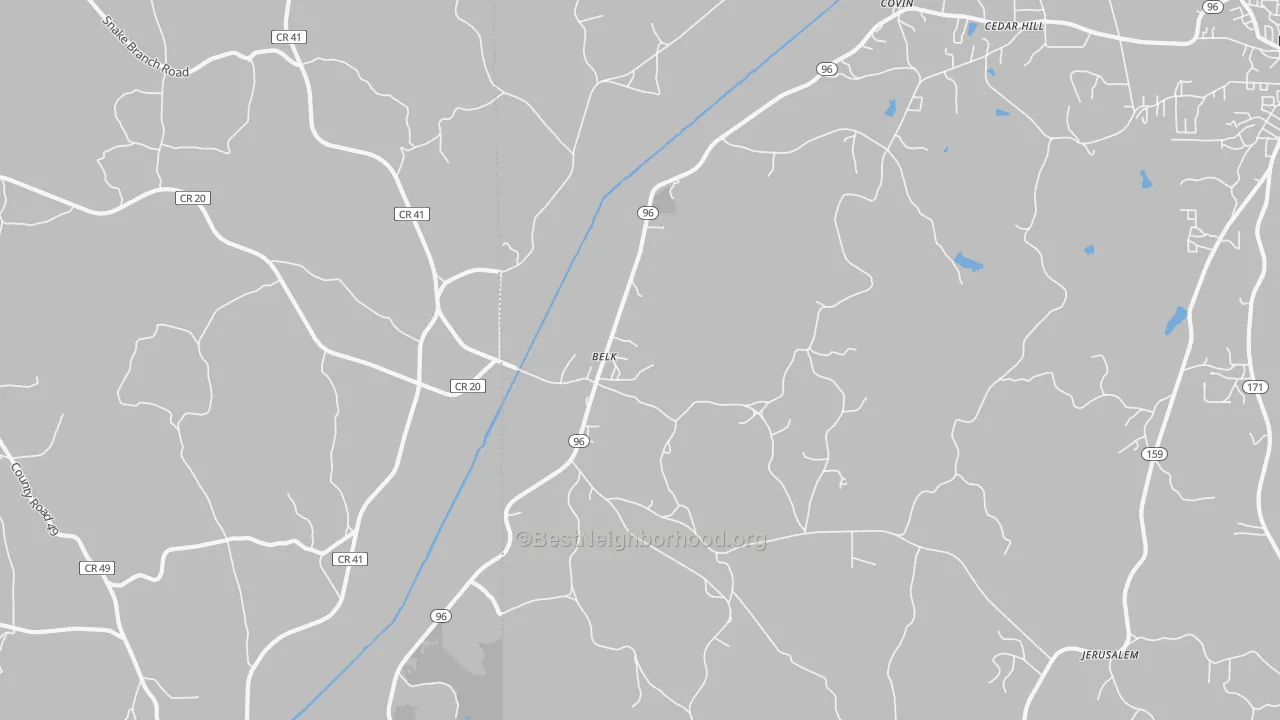 Transit Grade map of Belk, AL