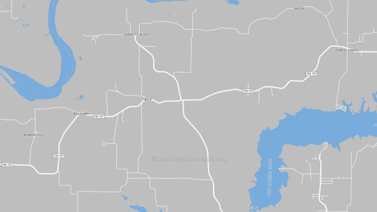 Transit Grade map of Belk, TX
