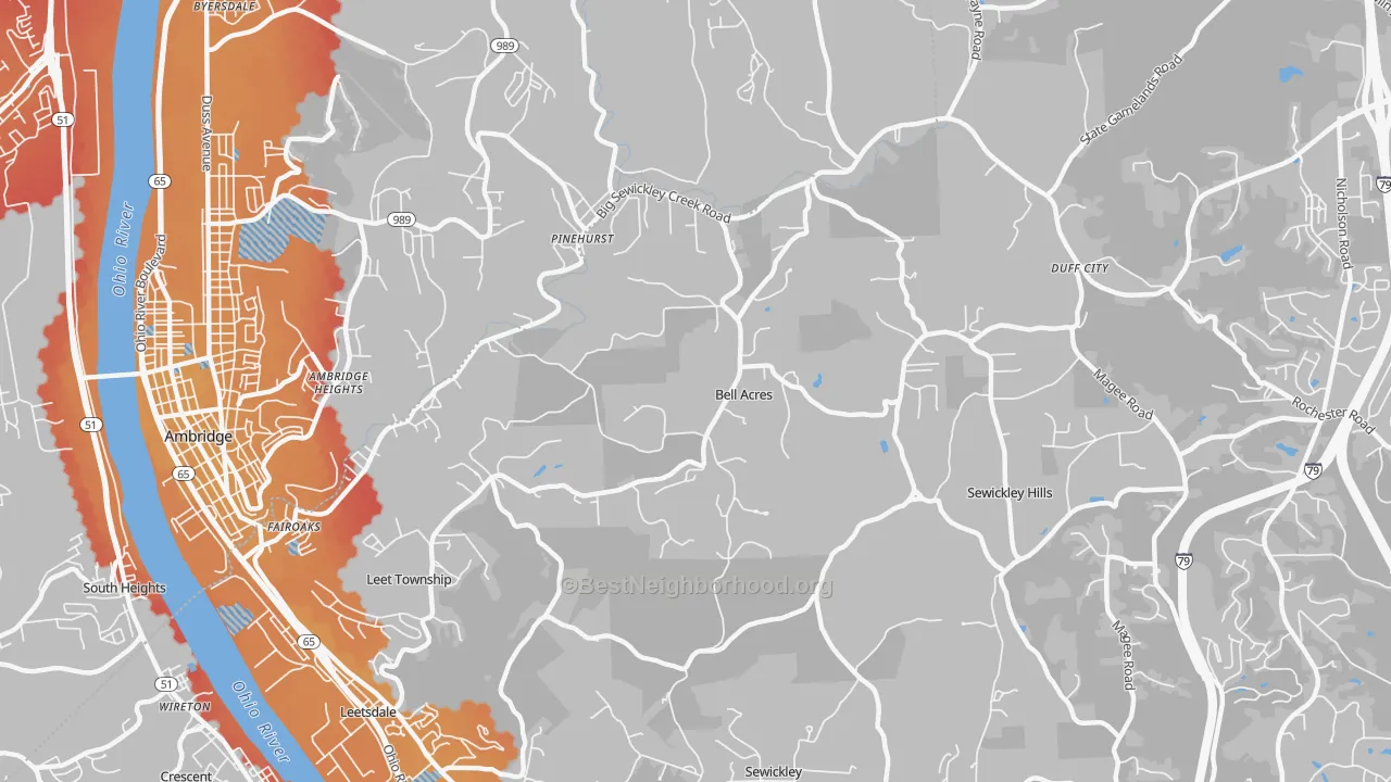 Transit Grade map of Bell Acres, PA