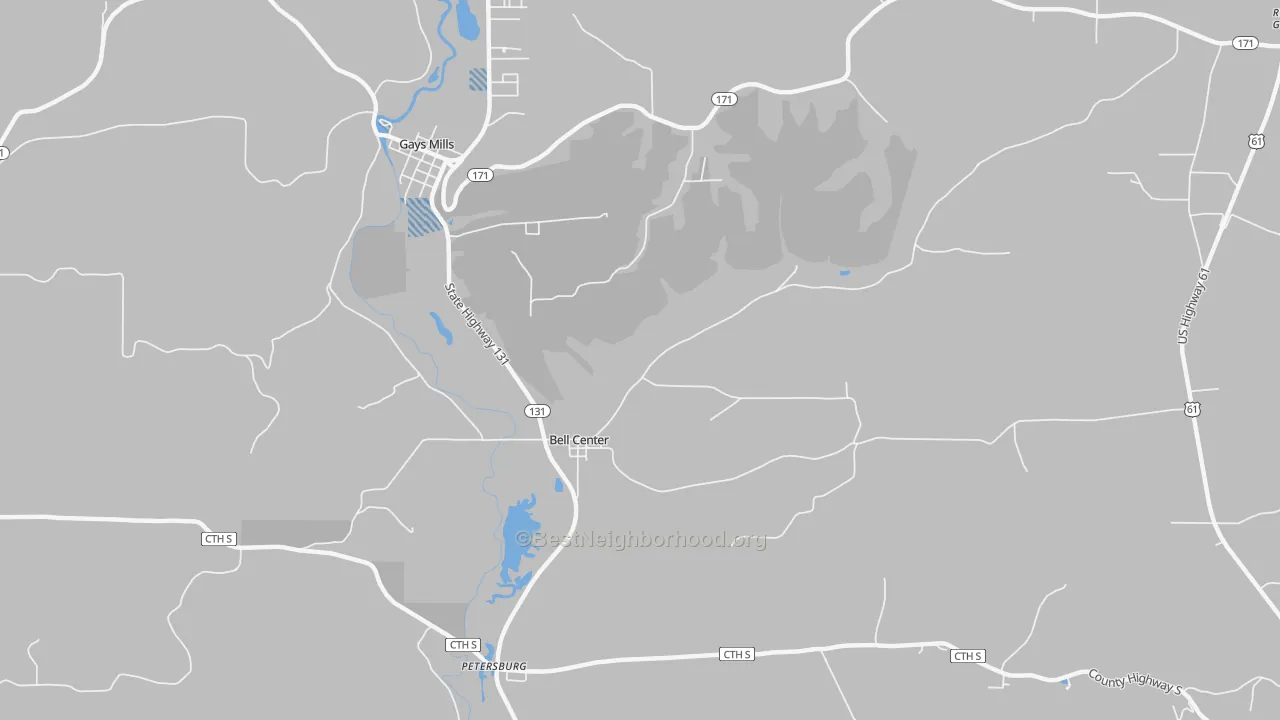 Transit Grade map of Bell Center, WI