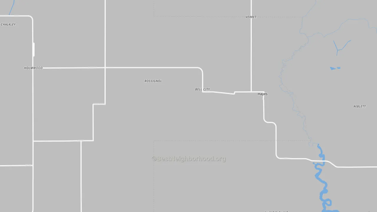 Transit Grade map of Bell City, LA