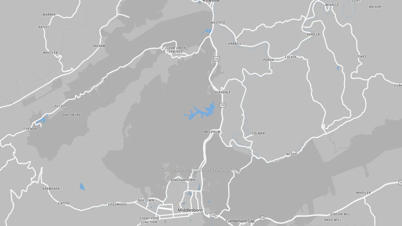 Transit Grade map of Bell County, KY