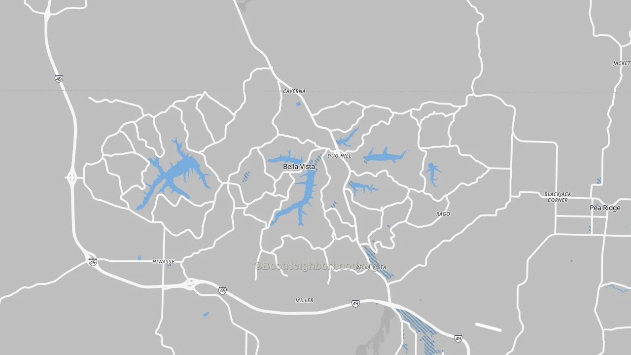 Transit Grade map of Bella Vista, AR