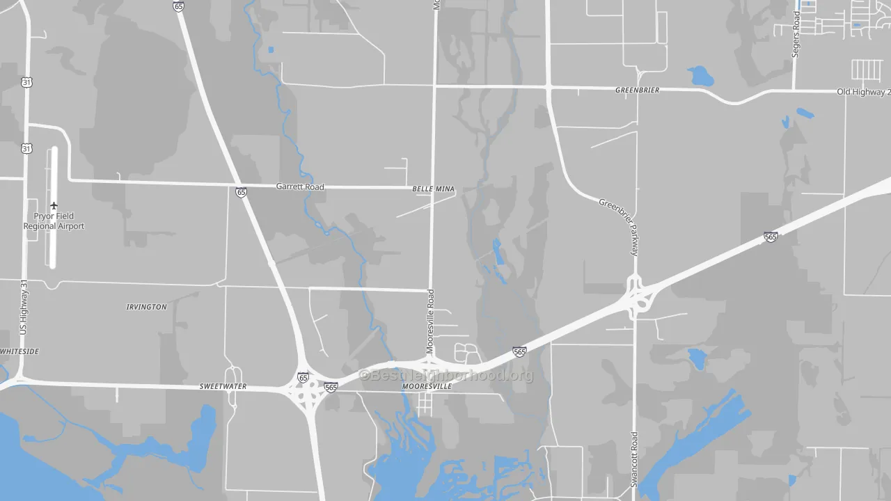 Transit Grade map of Belle Mina, AL