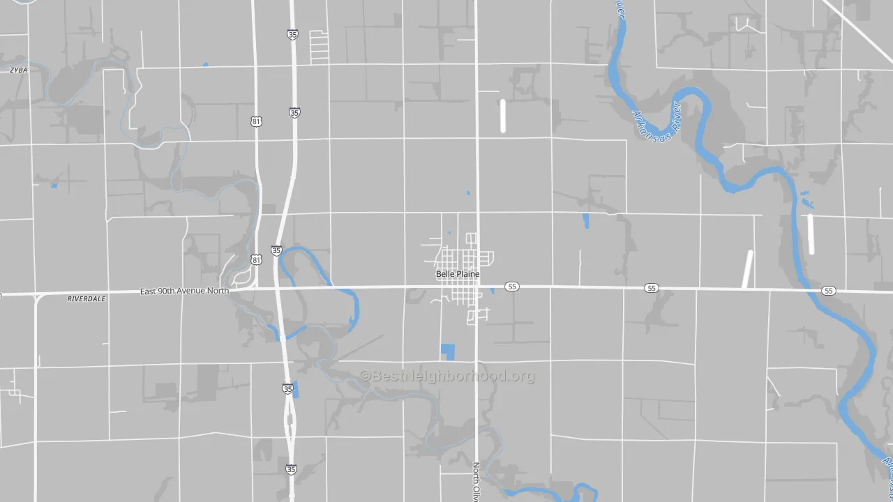 Transit Grade map of Belle Plaine, KS