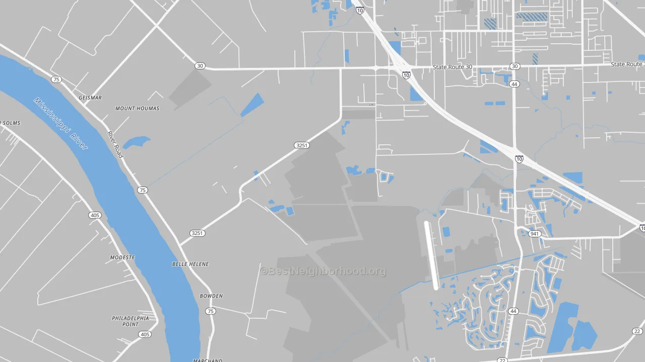 Transit Grade map of Belle Terre, LA