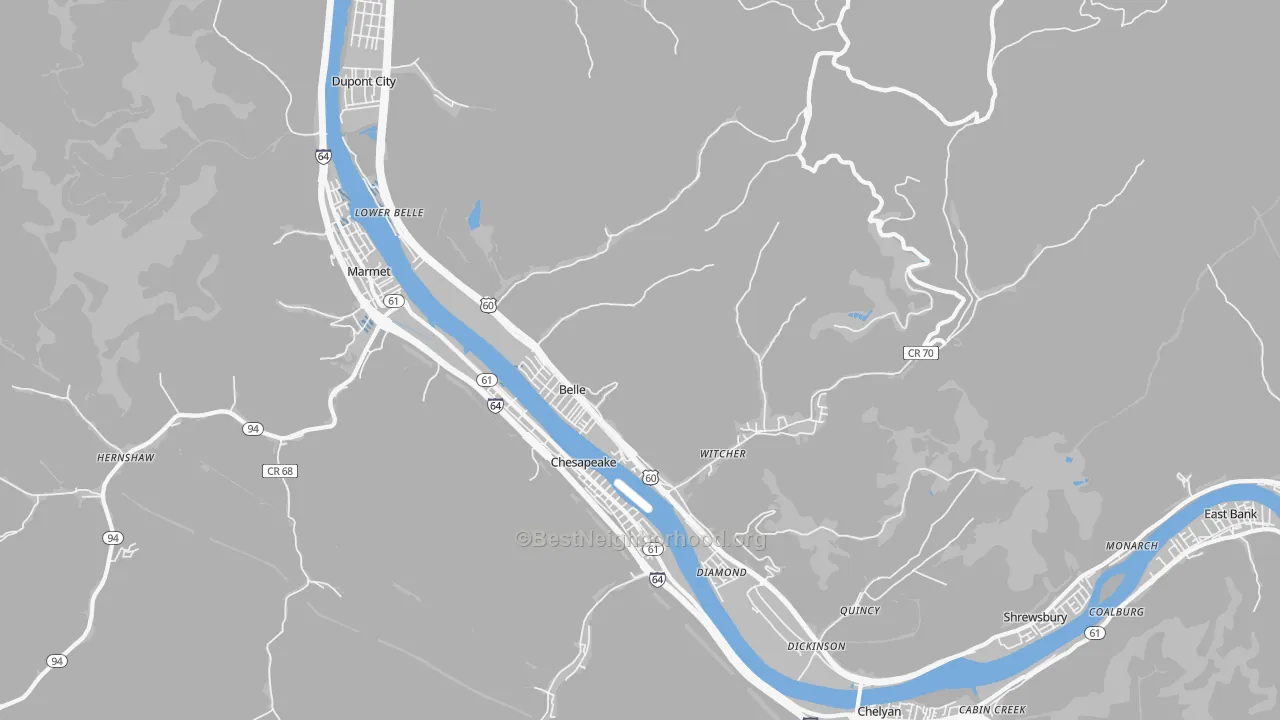 Transit Grade map of Belle, WV