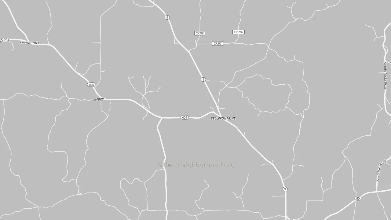 Transit Grade map of Bellefontaine, MS