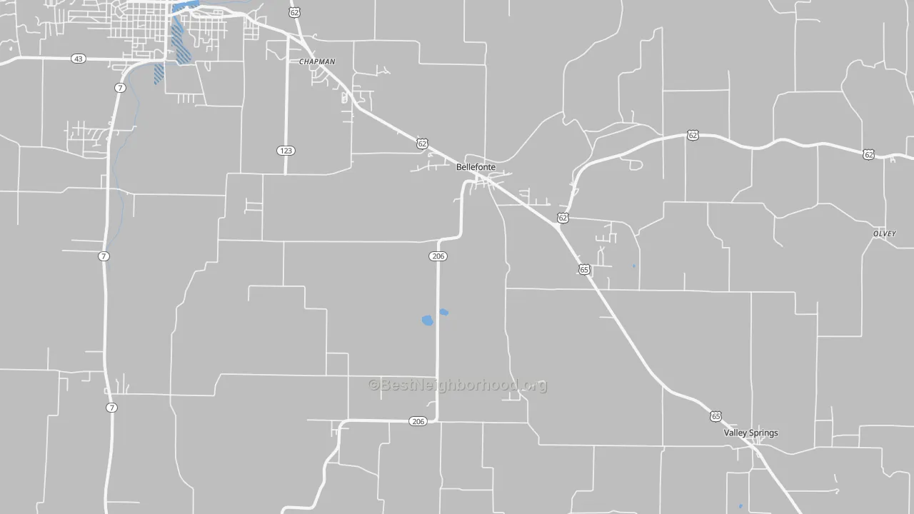 Transit Grade map of Bellefonte, AR