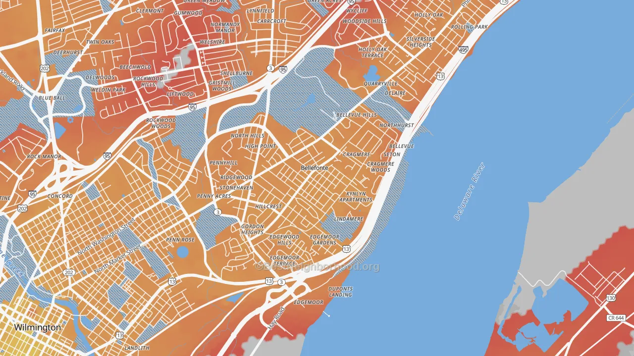 Transit Grade map of Bellefonte, DE