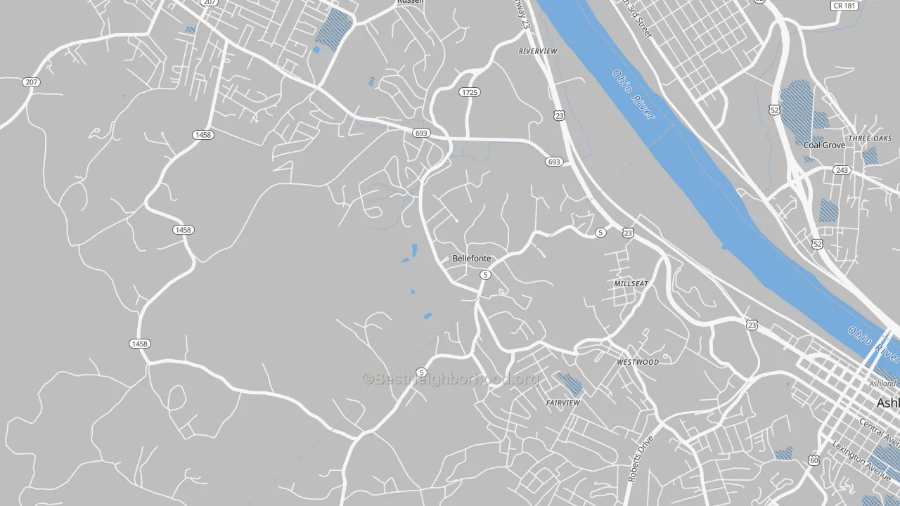 Transit Grade map of Bellefonte, KY