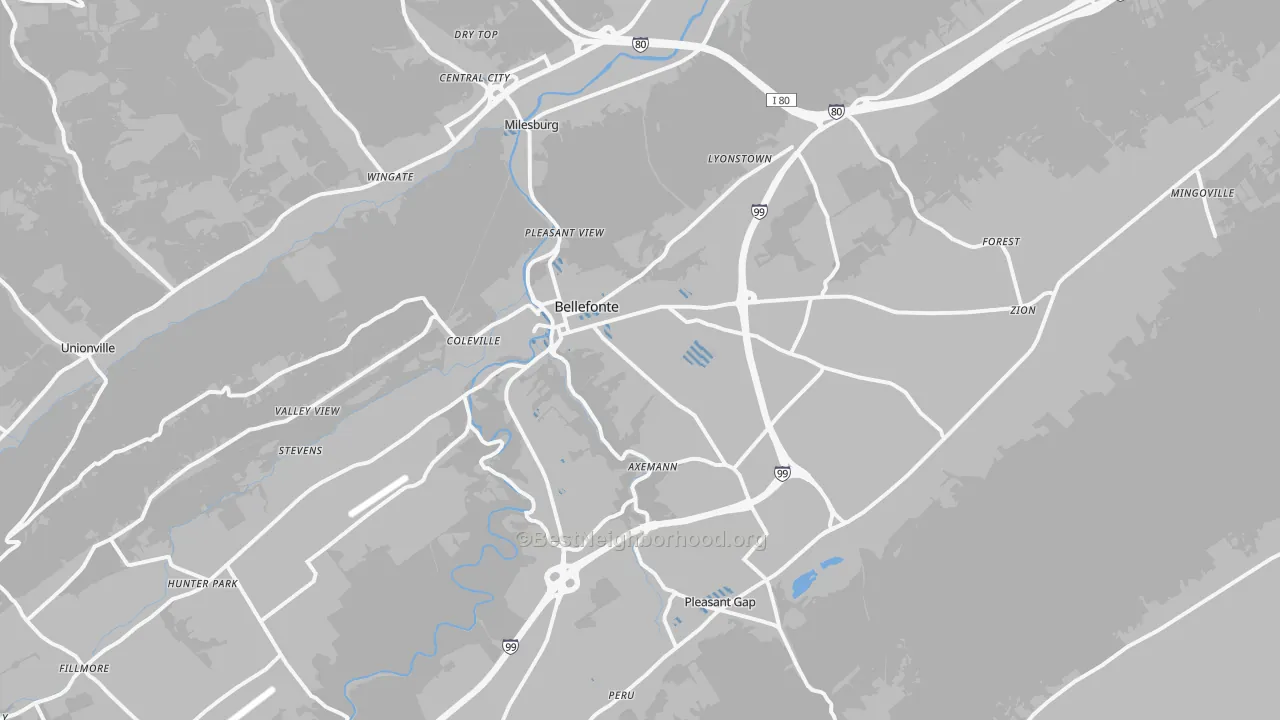 Transit Grade map of Bellefonte, PA