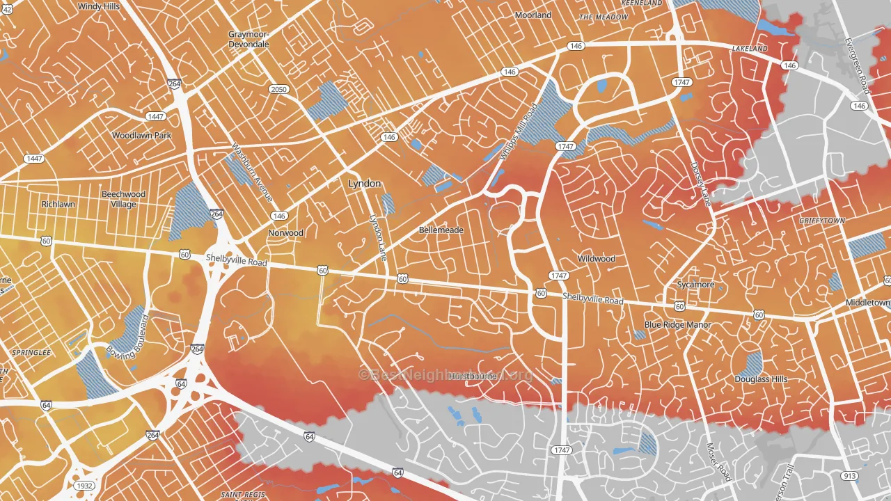 Transit Grade map of Bellemeade, KY