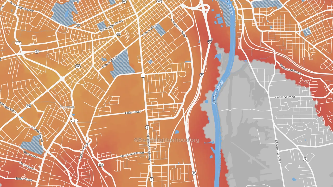 Transit Grade map of Bellemeade, Richmond, VA