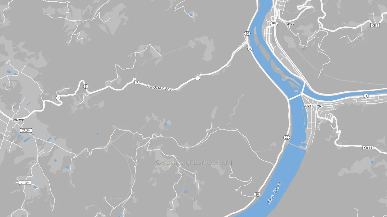Transit Grade map of Bellepoint, WV