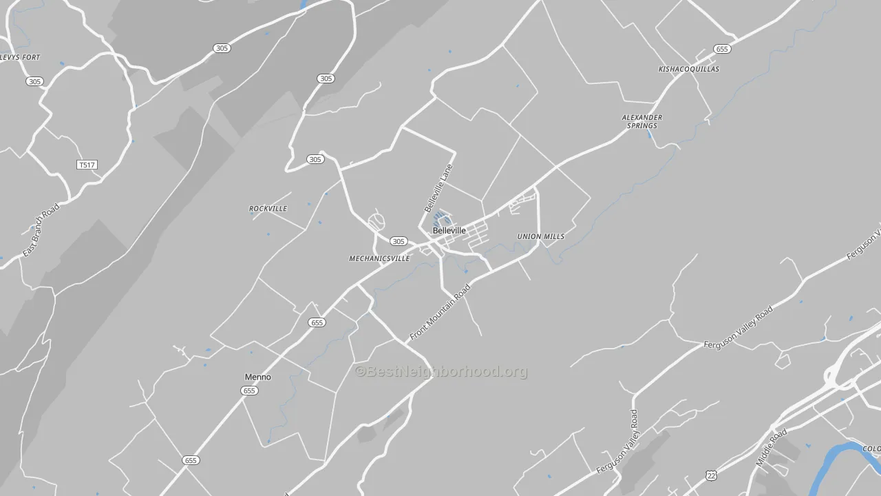 Transit Grade map of Belleville, PA